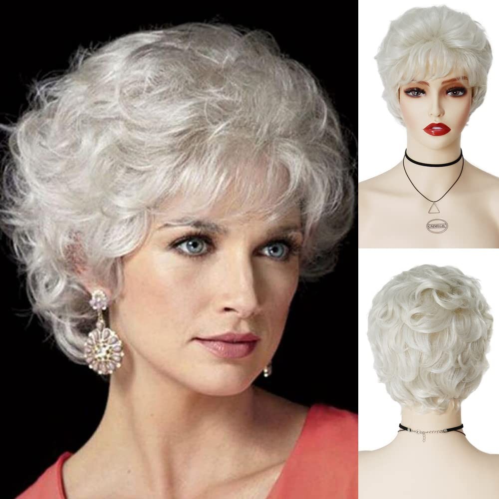 Platinum Blonde Curly Wig for Costume, Party & 100th Day of School Celebrations