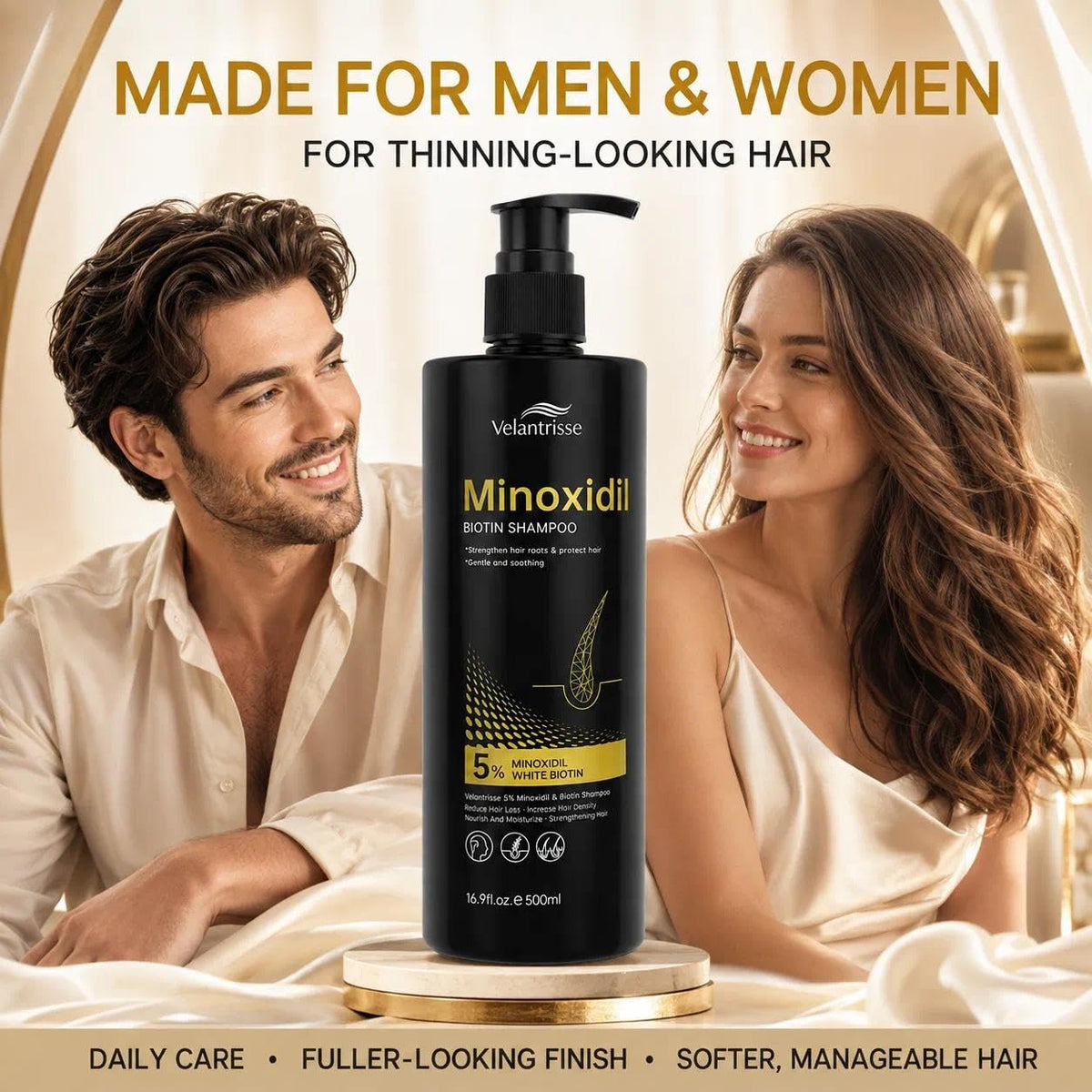 Hair Growth Shampoo with Minoxidil & Biotin for Thinning Hair - 16.9 fl oz
