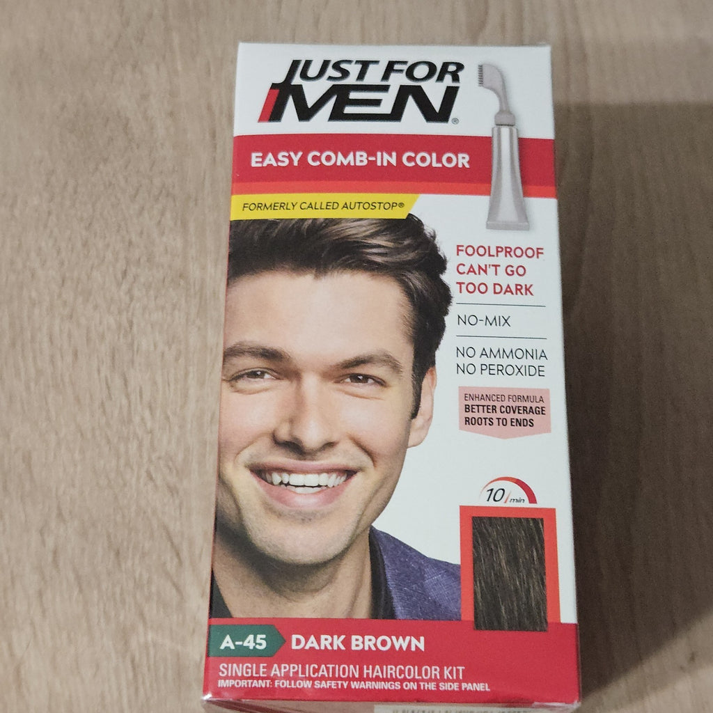 Men's Dark Brown Hair Color Set - Easy Comb-In Permanent Hair Dye - Pack of 3