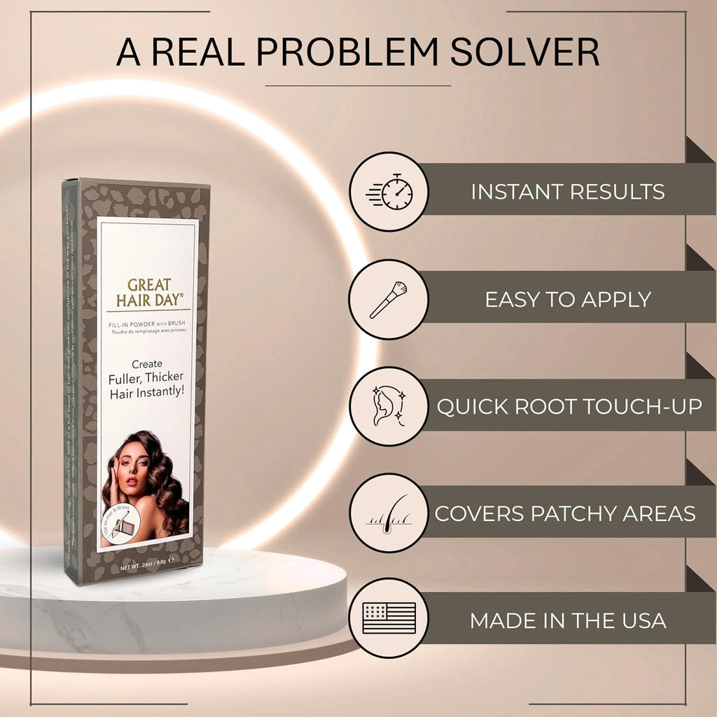 Blonde Root Touch Up Powder for Thinning Hair - Concealer & Volumizer