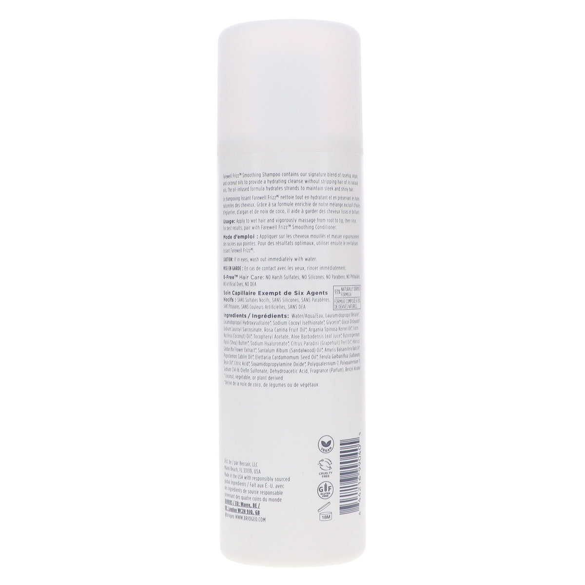 Sulfate-Free Smoothing Shampoo for Frizz Control – 8 oz
