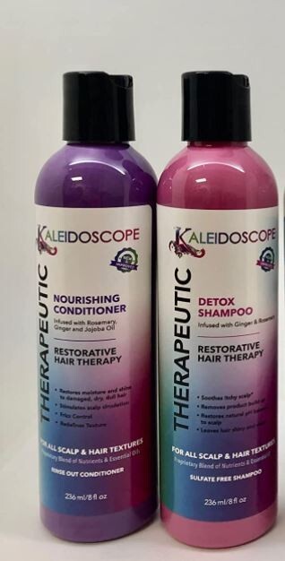 Therapeutic Hair Care Set with Shampoo Conditioner Leave-In Detangler & Oil