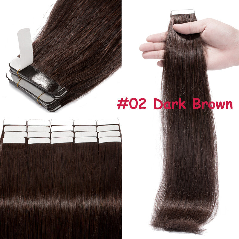 Human Hair Tape-In Extensions - Thick 150g Ombre & Natural Colors, Multiple Lengths