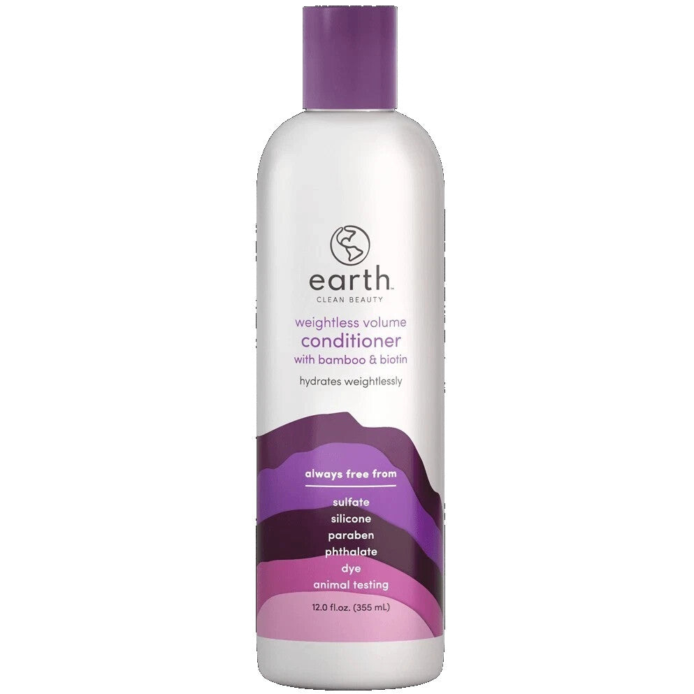 4 Pack Earth Clean Beauty Weightless Volume Conditioner with Bamboo & Biotin - 12 oz Each