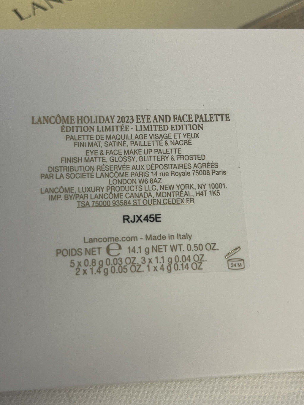 Lancôme Holiday 2023 Eye Shadow and Face Palette Limited Edition New