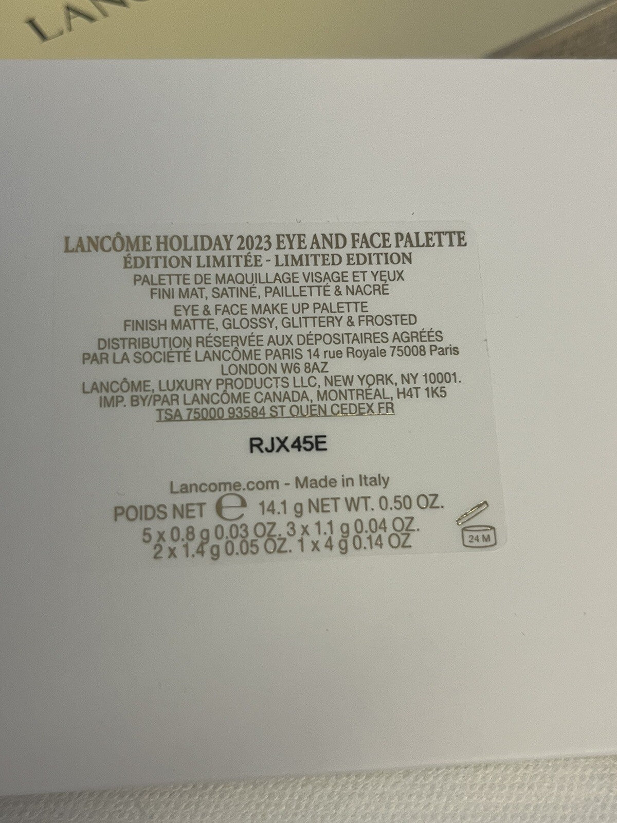 Lancôme Holiday 2023 Eye Shadow and Face Palette Limited Edition New