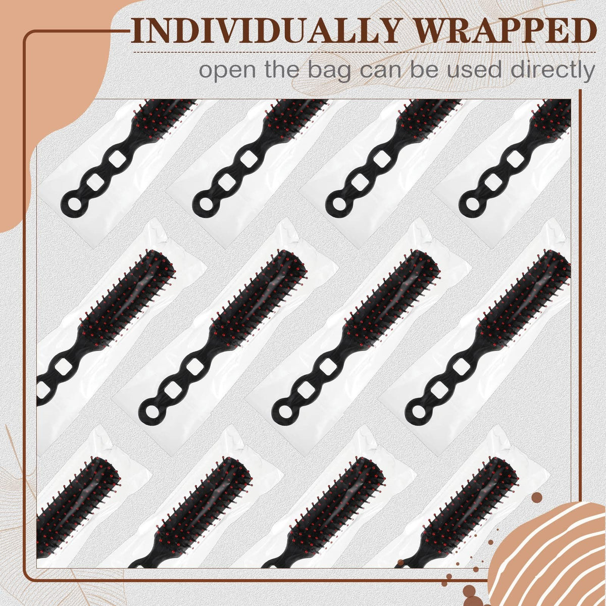 200 Pcs Detangling Hair Brushes for Curly Wavy Hair - Individually Wrapped