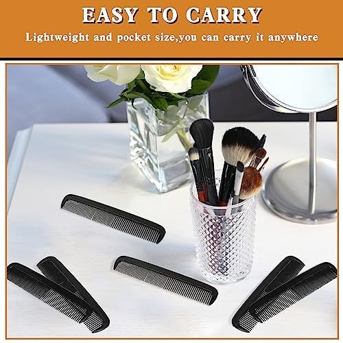 Black Plastic Pocket Combs Set - 500 Fine Tooth Hair & Beard Grooming Tools