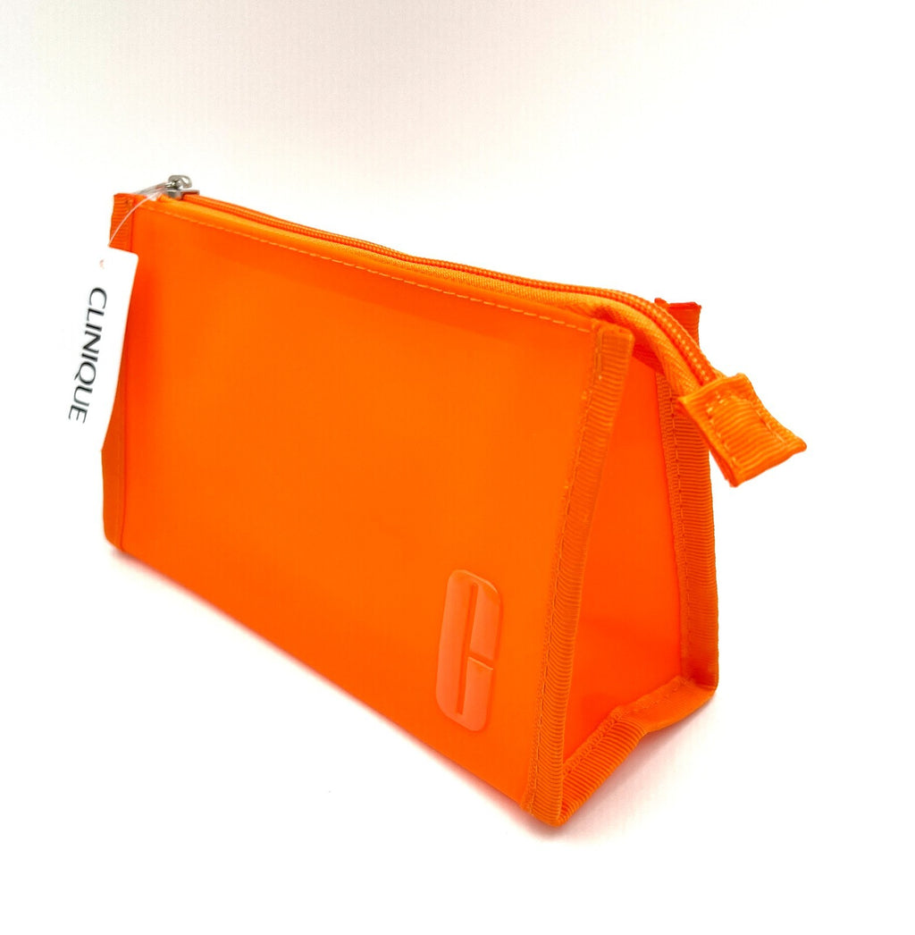 Set of 4 Waterproof Cosmetic Makeup Bags - Neon Orange