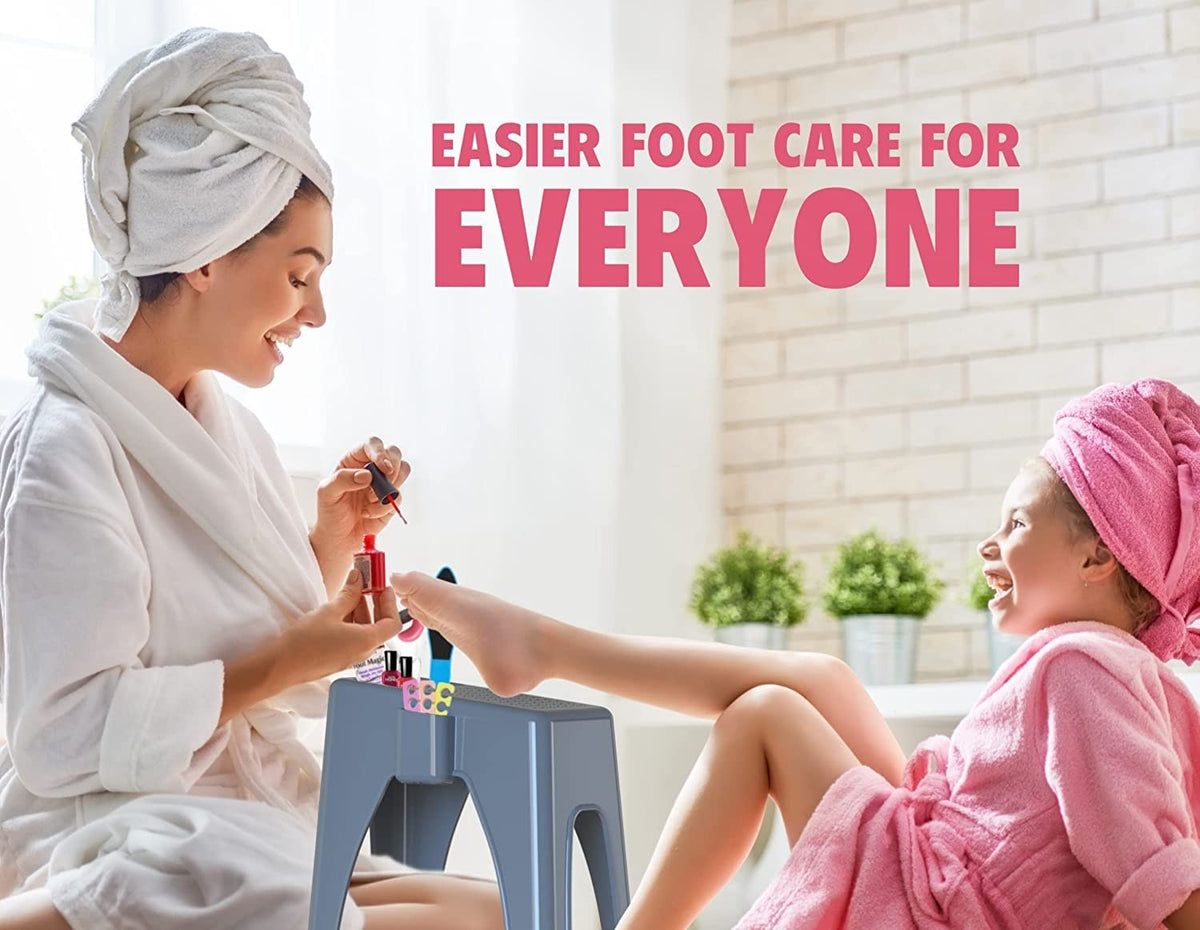 Extra Tall Shower Foot Rest with Pockets - Non-Slip Support for Shaving & Relaxation