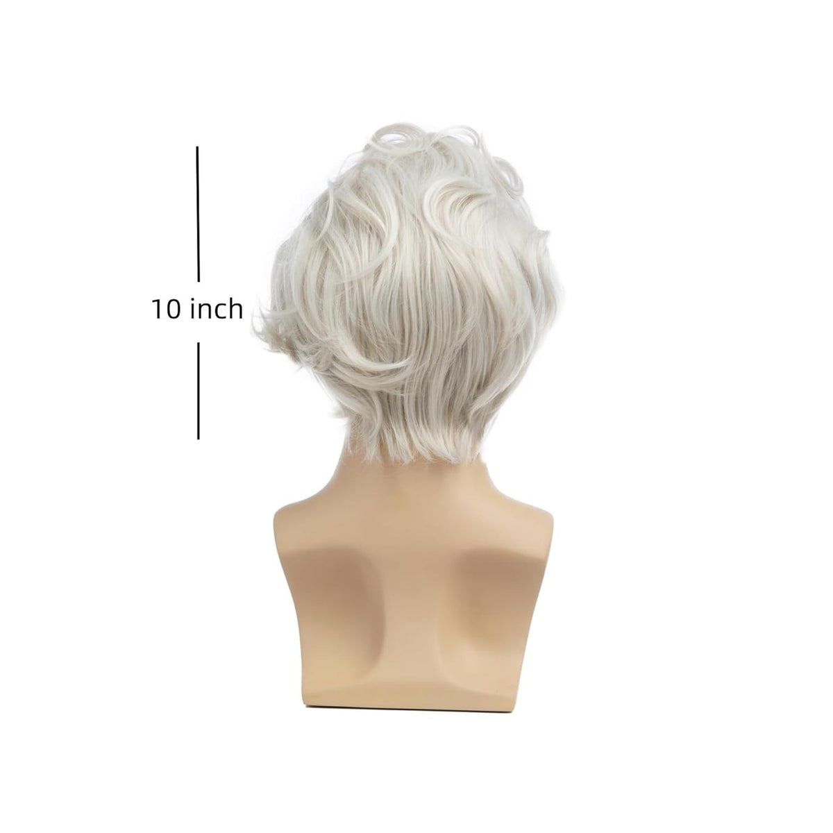 Mens Short Fluffy Gray Synthetic Wig Halloween Cosplay Costume Hair