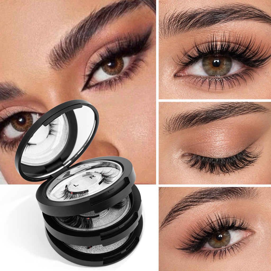 Magnetic False Eyelashes Kit Reusable Natural Look with Applicator