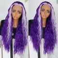 Pre Plucked Purple Curly Lace Front Wig with Heat Resistant Synthetic Hair