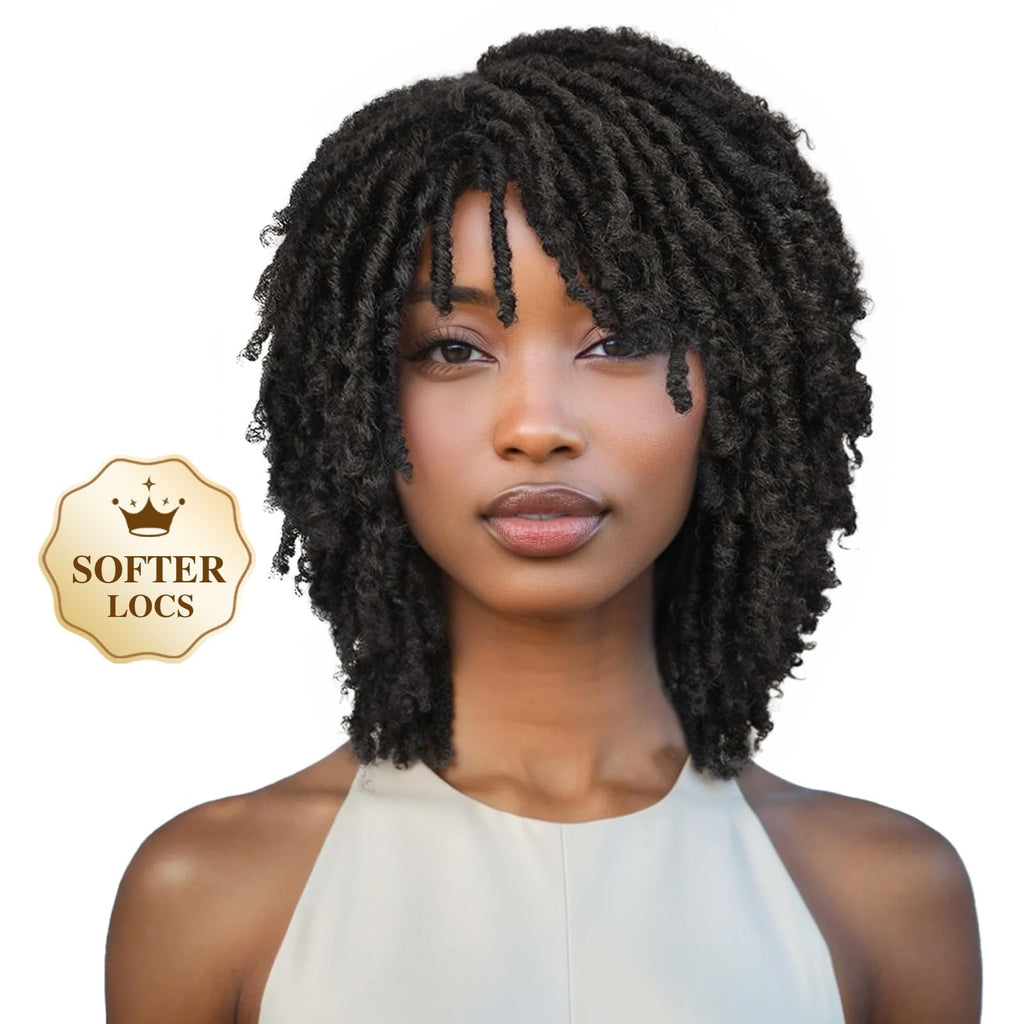 Short Twist Braided Dreadlock Wig for Black Women & Men - Synthetic Afro Style