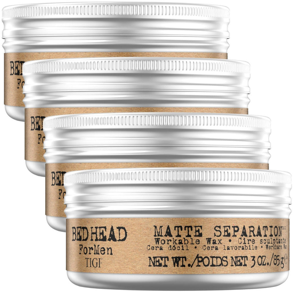 Men's Matte Hair Wax 4-Pack - Strong Hold, Anti-Humidity, Travel Size 3 oz