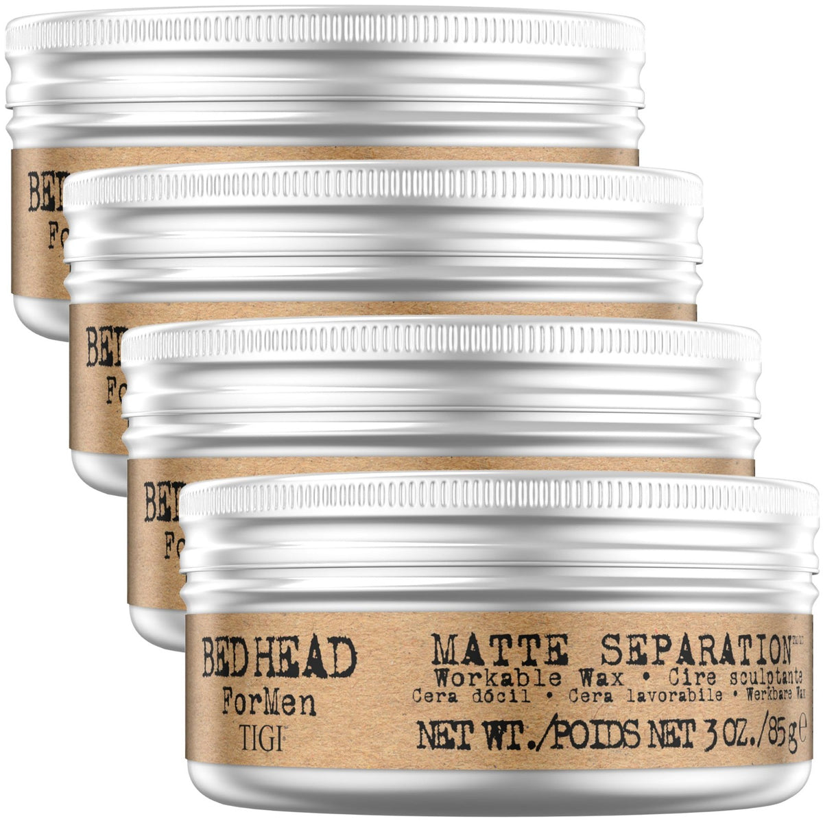 Men's Matte Hair Wax 4-Pack - Strong Hold, Anti-Humidity, Travel Size 3 oz