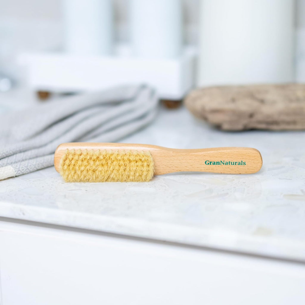 Boar Bristle Hair Brush for Smoothing & Styling - White Natural Oil Dispenser