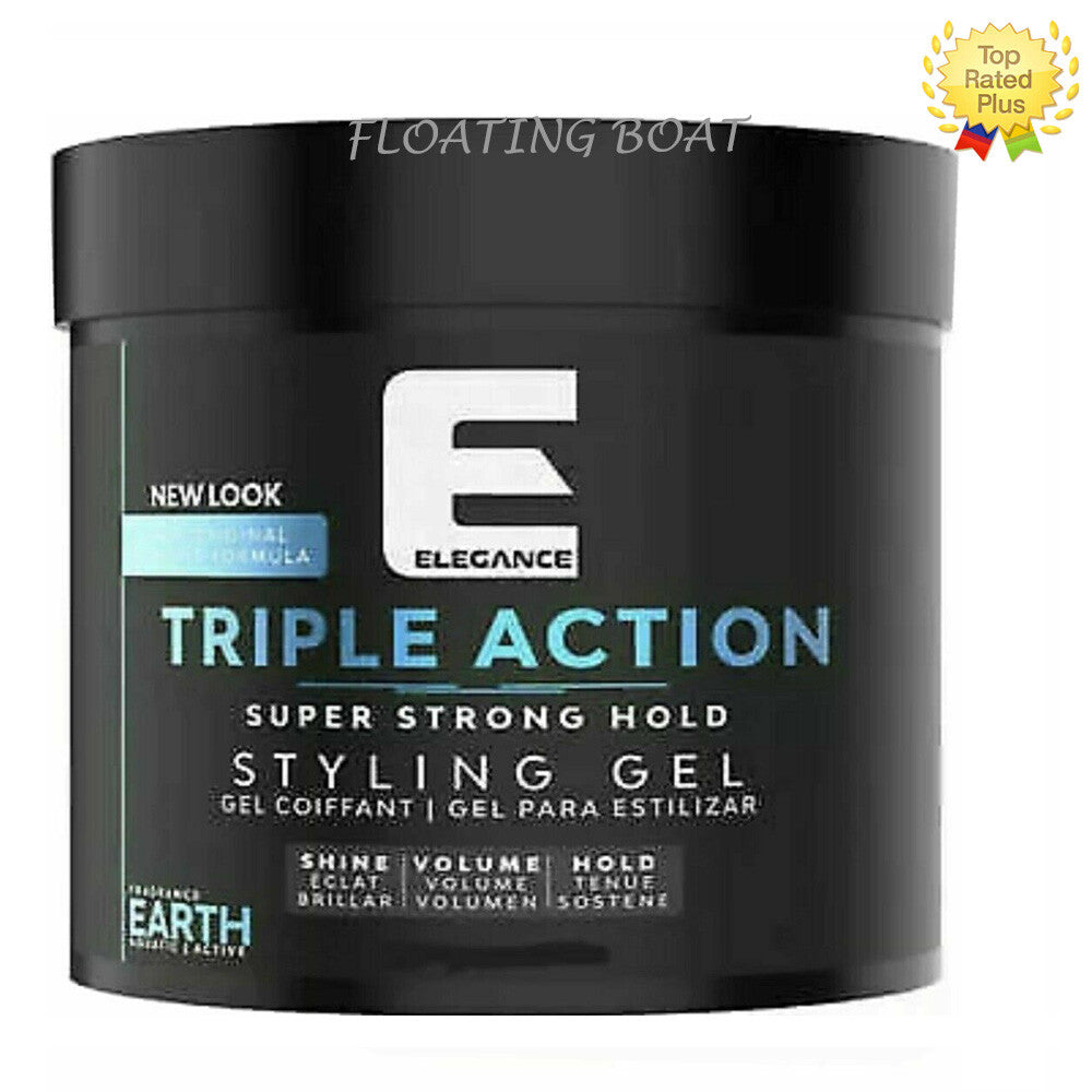 Extra Strong Hold Hair Gel 33.81oz / 1000ml - Triple Action Styling Product