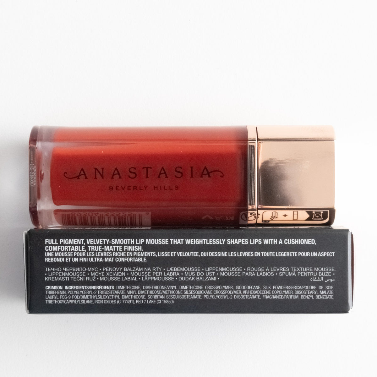 Lip Velvet Matte Lipstick - Crimson Red, 0.12 Fl Oz, Full Pigment & Cushioned Wear