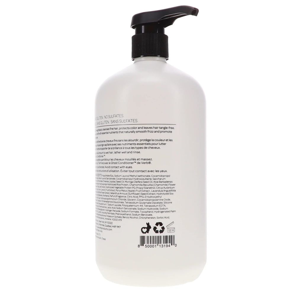 Verb Ghost Shampoo 32 oz - Color-Safe, Repairing & Shine-Enhancing