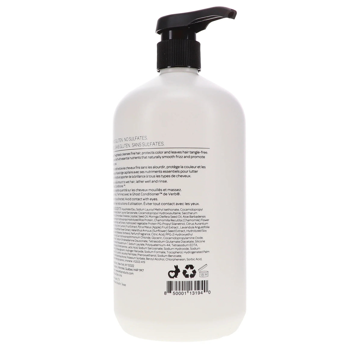 Verb Ghost Shampoo 32 oz - Color-Safe, Repairing & Shine-Enhancing