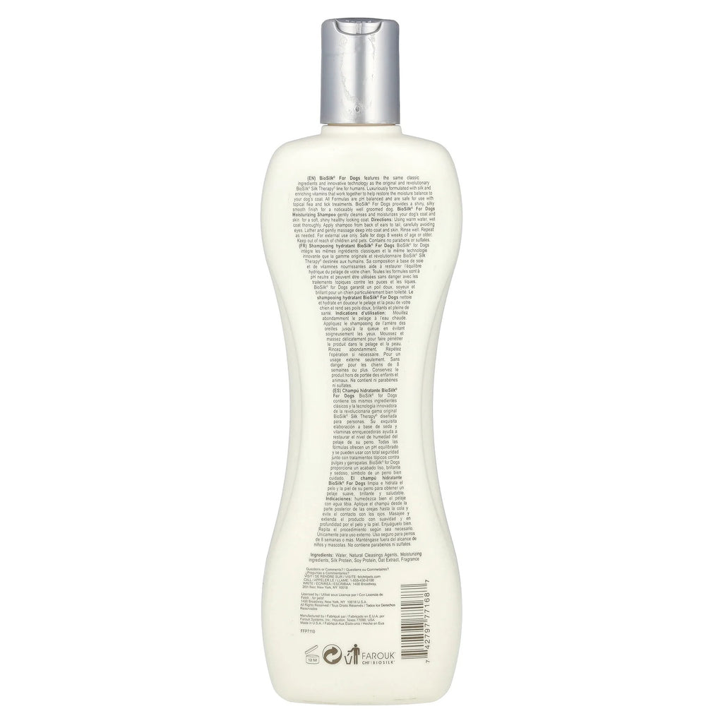Dog Moisturizing Shampoo with Silk & Vitamins - Paraben & Sulfate Free, 12 fl oz