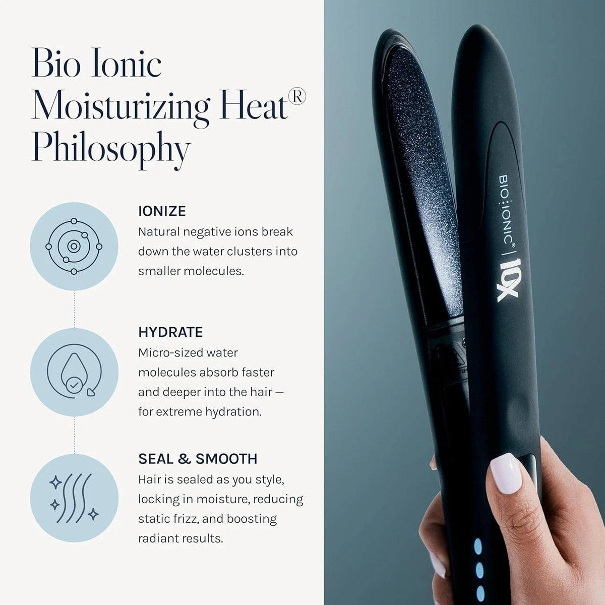 Bio Ionic 10X Nano Ionic Styling Iron 1-Inch Hair Straightener & Curler