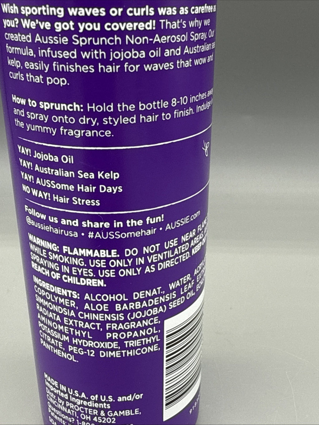 Aussie Sprunch Non-Aerosol Hairspray with Jojoba Oil & Sea Kelp 8.5 fl oz