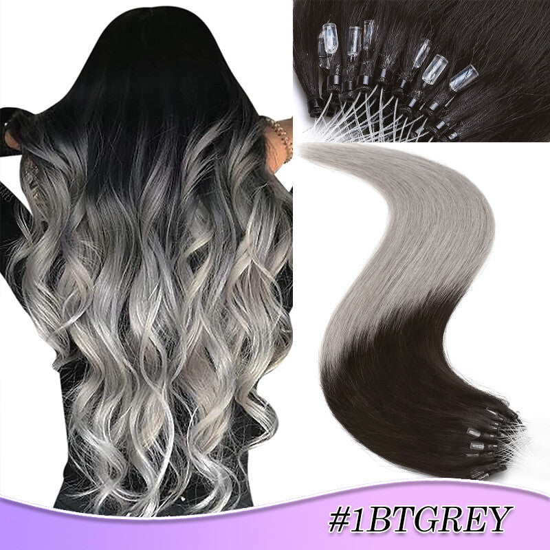 Micro Ring Human Hair Extensions - Remy Straight Microlink Beads, Multiple Lengths & Colors