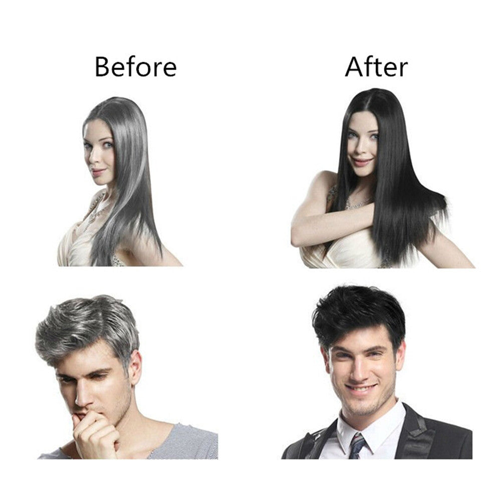 Instant Black Hair Dye Shampoo 10Pcs Nourishing Herbal Hair Color Treatment