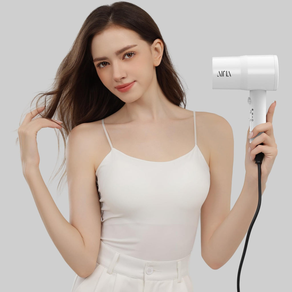 Full-Featured Ionic Ceramic Diffuser Hair Dryer 110V 1600W White