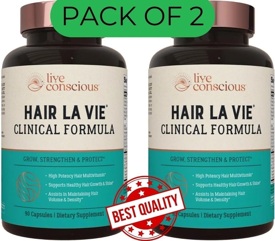 Hair La Vie Clinical Hair Vitamins with Biotin & Saw Palmetto - 2 Pack
