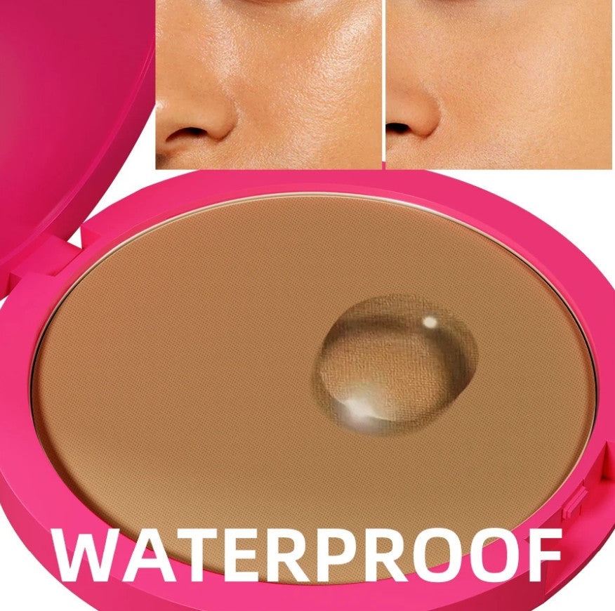 Matte Pressed Powder Foundation Oil Control Makeup Compact - Natural Finish