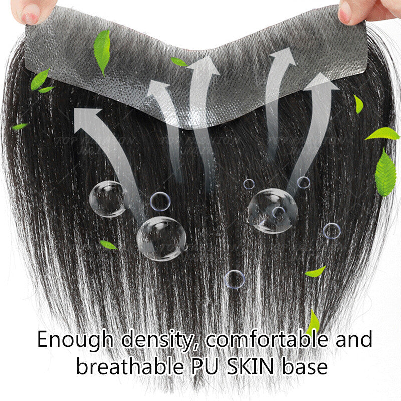 Men's Human Hair Replacement System Toupee with PU Lace Mono Base - Remy Hair Piece
