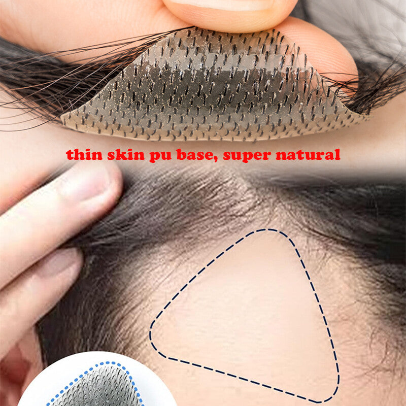 100% Remy Human Hair Mini Hairpieces for Men Temple Hairline Replacement