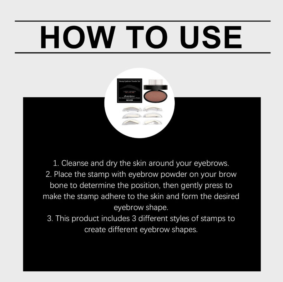 Eyebrow Stamp Kit with 3 Shapes and 3 Shades - Waterproof Brow Makeup