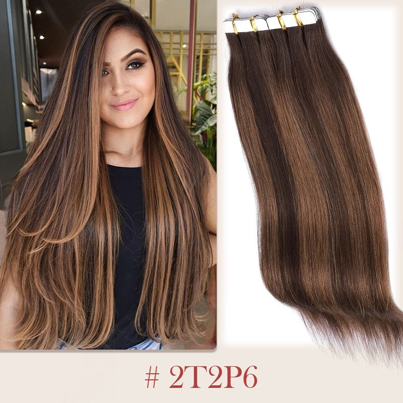 100g Invisible Tape-In Hair Extensions Remy Human Hair Full Head Thick