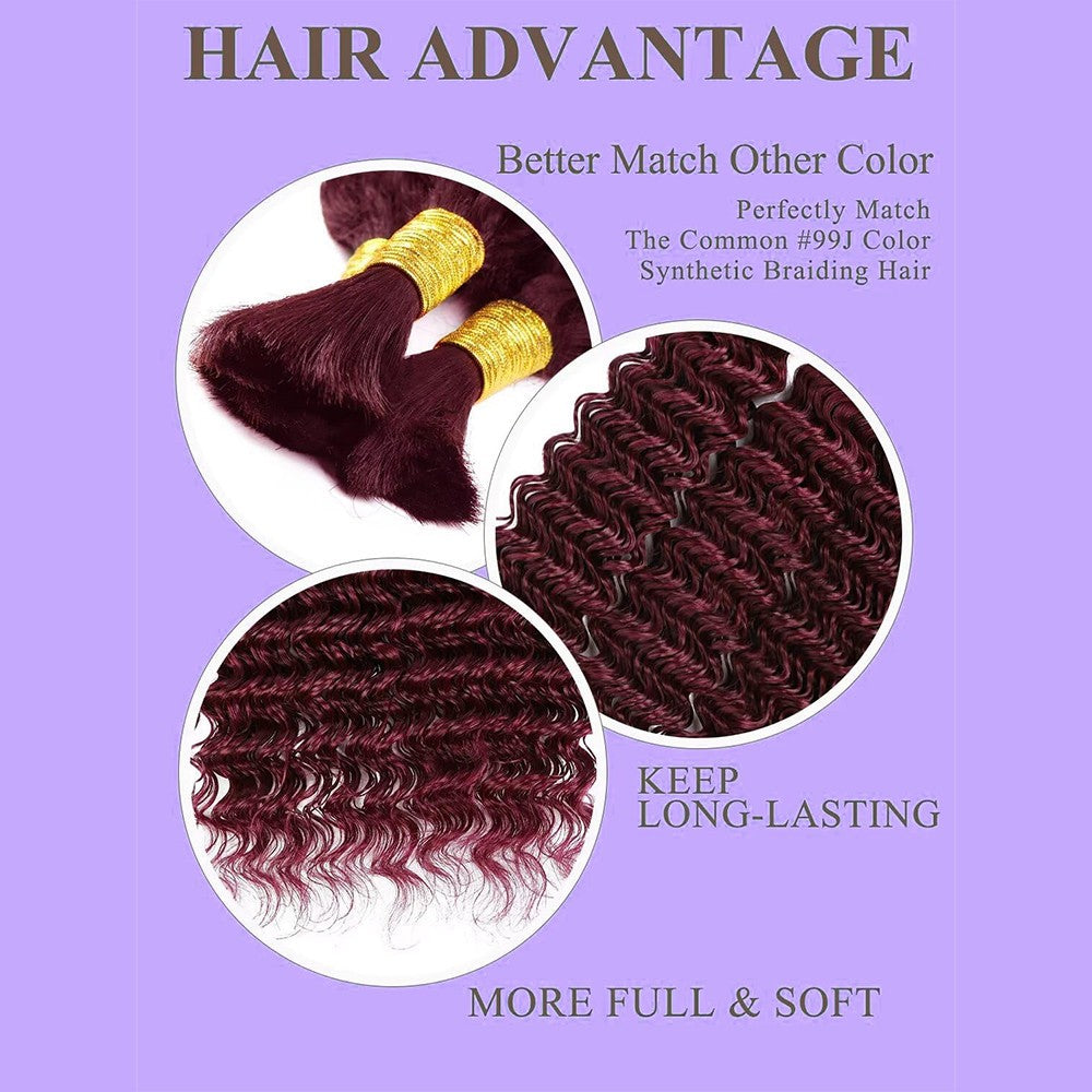 Deep Wave Human Hair Bundles 50g No Weft Brazilian Virgin Hair - Unbranded