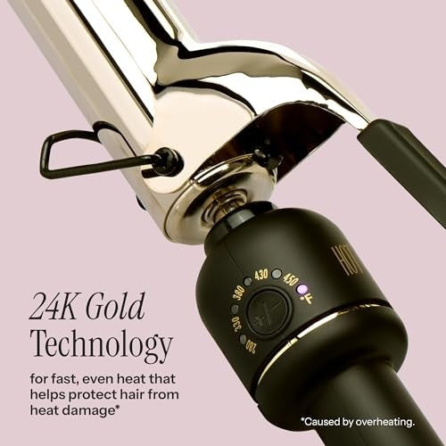 24K Gold Extended Barrel Curling Iron - Professional Hair Styling Tool