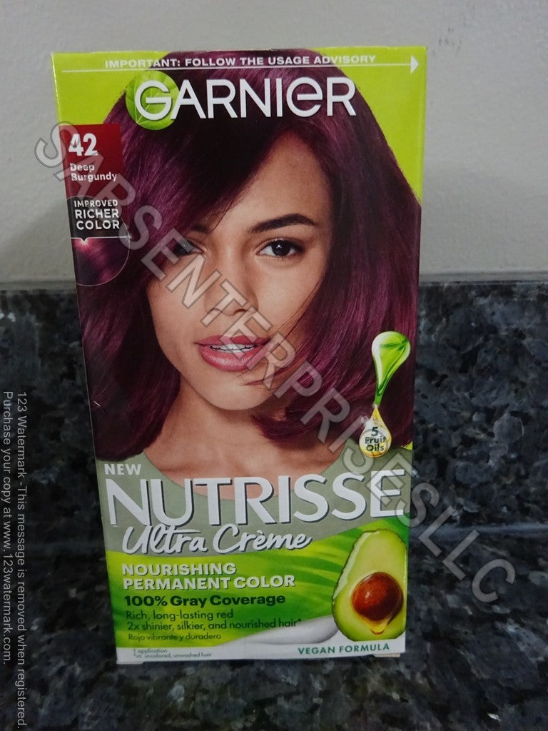 Garnier Nutrisse Hair Dye #42 Deep Burgundy Black Cherry - Pack of 3