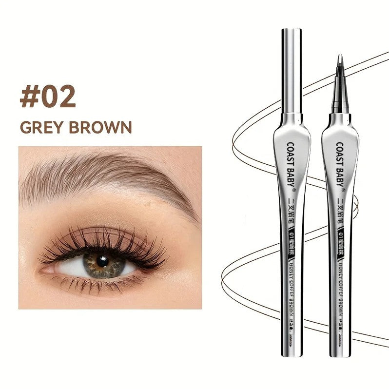 Waterproof Long-Lasting Eyebrow Pen with 2-Fork Tip for Natural Brows