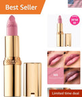 Hydrating Satin Lipstick in Tickled Pink - Creamy Long-Lasting Lip Color