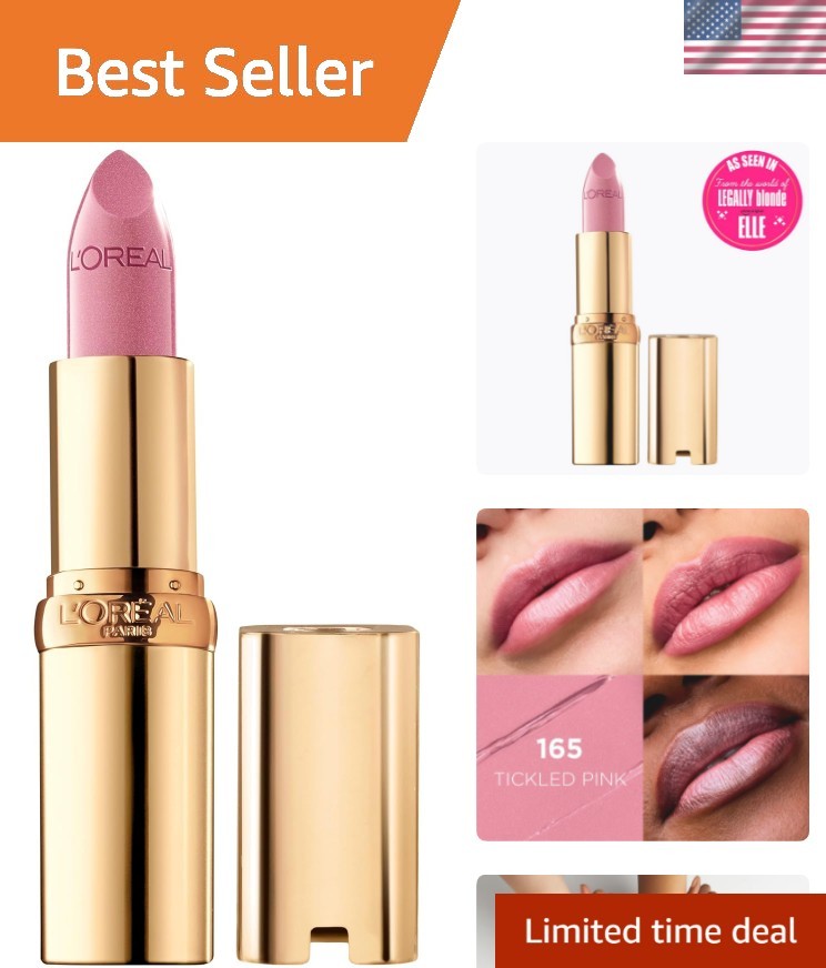 Hydrating Satin Lipstick in Tickled Pink - Creamy Long-Lasting Lip Color