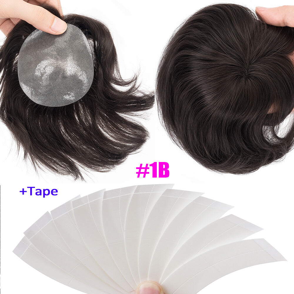 Men's Hair Patch Toupee for Bald Spot Full Skin Base Natural Remy Human Hair