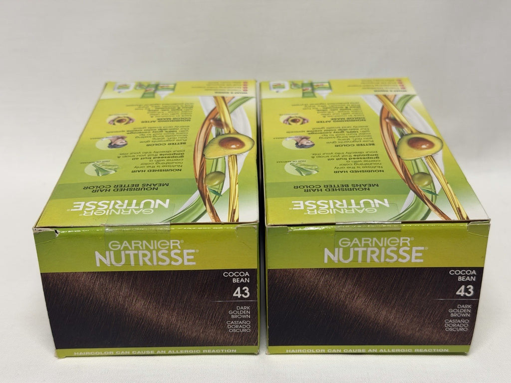 Garnier Nutrisse Hair Color #43 Dark Golden Brown Permanent Pack 2