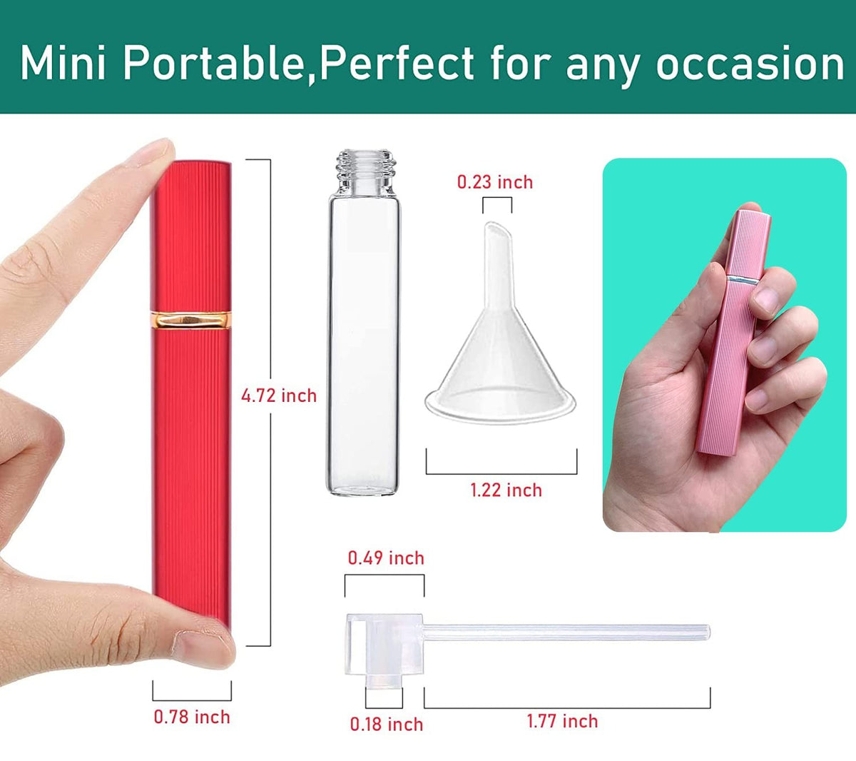 12ml Refillable Perfume Atomizer Set - Travel Size Spray Bottles for Fragrance