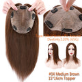 Remy Human Hair Topper with Silk Base Clip-In Hairpiece for Volume & Coverage