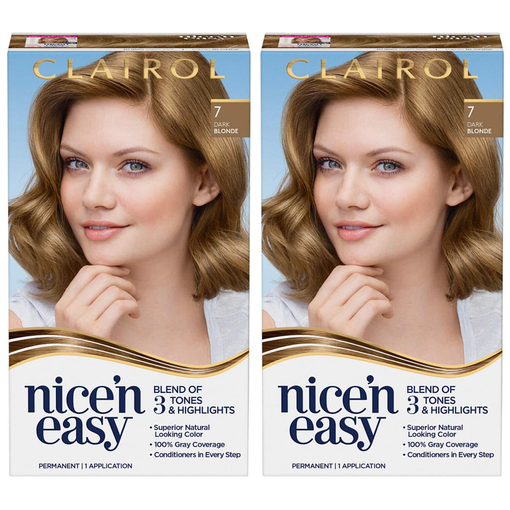 Permanent Hair Dye Kit - Dark Blonde 7, Covers Gray & Highlights