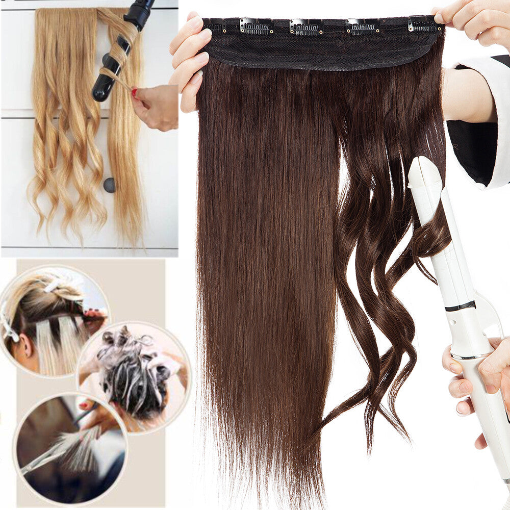 Remy Clip-In Hair Extensions Full Head One Piece 3/4 Length & Weight Options