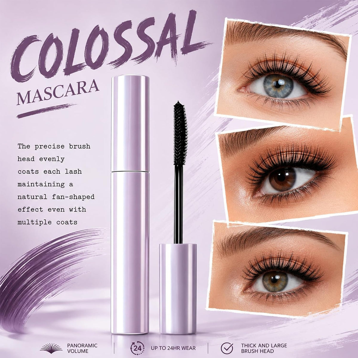 Long Lasting Curl Mascara for Older Women - Lengthening & Volumizing, Water Resistant, Hypoallergenic, Black & Brown 2-Pack